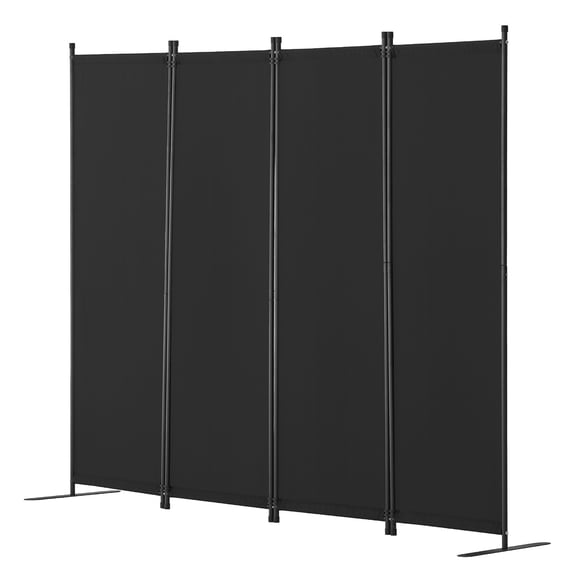 KFFKFF Room Divider, 4 Panel Room Dividers and Folding Privacy Screens, Fabric Partition Room Dividers for Office, Bedroom, Dining Room, Study, Freestanding, Black