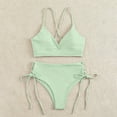 thumbnail image 2 of Sngxgn Women's High Waisted Bikini Scoop Neck Swimsuit Two Pieces Bathing Suit(Mint Green,L), 2 of 3