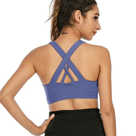 

HEVIRGO Women Sports Bra Solid Color Full Cup Push Up Shockproof Underwear Beauty Back Hollow Out Brassiere Women Clothes