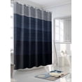 thumbnail image 3 of Fsddascl Blue Gray Shower Curtain Set - Small 36" x 72" Washable Bathtub Curtain with 12 Hooks, Farmhouse Vintage Gradient Abstract Art Waterproof Fabric Stall Shower Curtains for Bathroom/Bathtub, 3 of 6