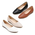 thumbnail image 2 of Meckior Women's Flats Shoes Comfortable PU Leather Slip On Round Toe Ballet Flats Casual Dress Flat Shoes for Walking, 2 of 8