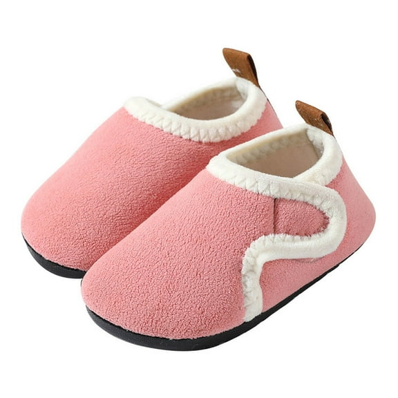 NOKIO Toddler Warm Winter House Slippers Baby Boys Girls Indoor Home Slippers Cozy Lightweight Non-Slip Shoes For Kids Plush Linned Cotton Comfy House Bedroom Slippers