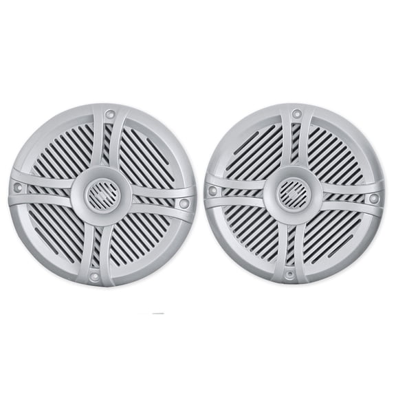 Rockville RMSTS65S Pair 6.5-in 800 Watt 2-Way Waterproof Marine Boat Speakers, 4 Ohm, Swivel PEI Tweeter, ABS Basket, Silver