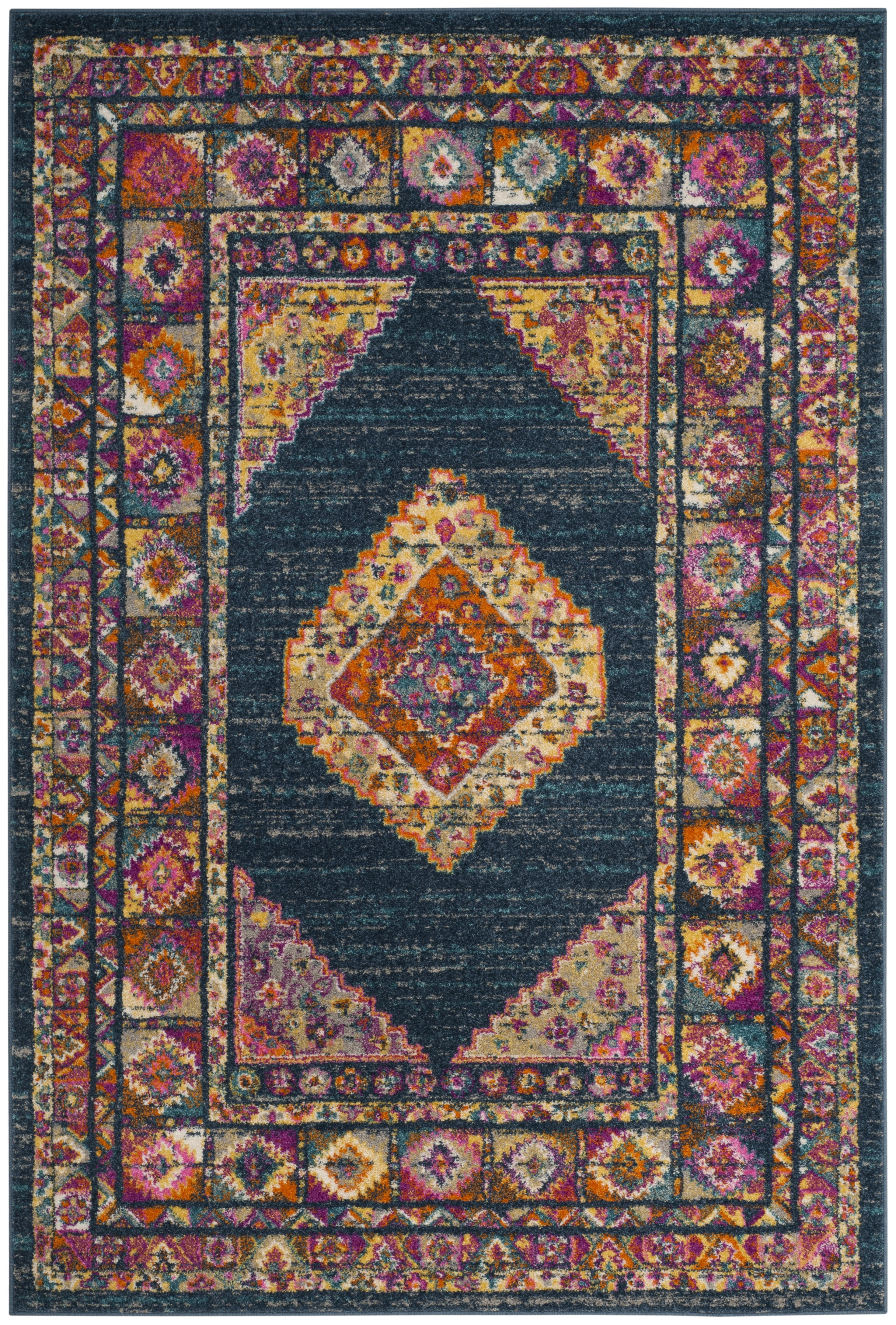 Safavieh Madison Emmet Traditional Oriental Area Rug, Blue/Fuchsia, 5'1" x 7'6"