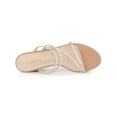 thumbnail image 4 of BLISSFUL STEP Women Rhines Block Heel Slide Sandals Nude 8, 4 of 7