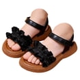 thumbnail image 3 of Tigivemen Toddler Girls Dress Sandals Summer Water Shoes for Kids Flowy Open Toe Sandal with Soft Sole Non Slip Black Size 12.5, 3 of 6