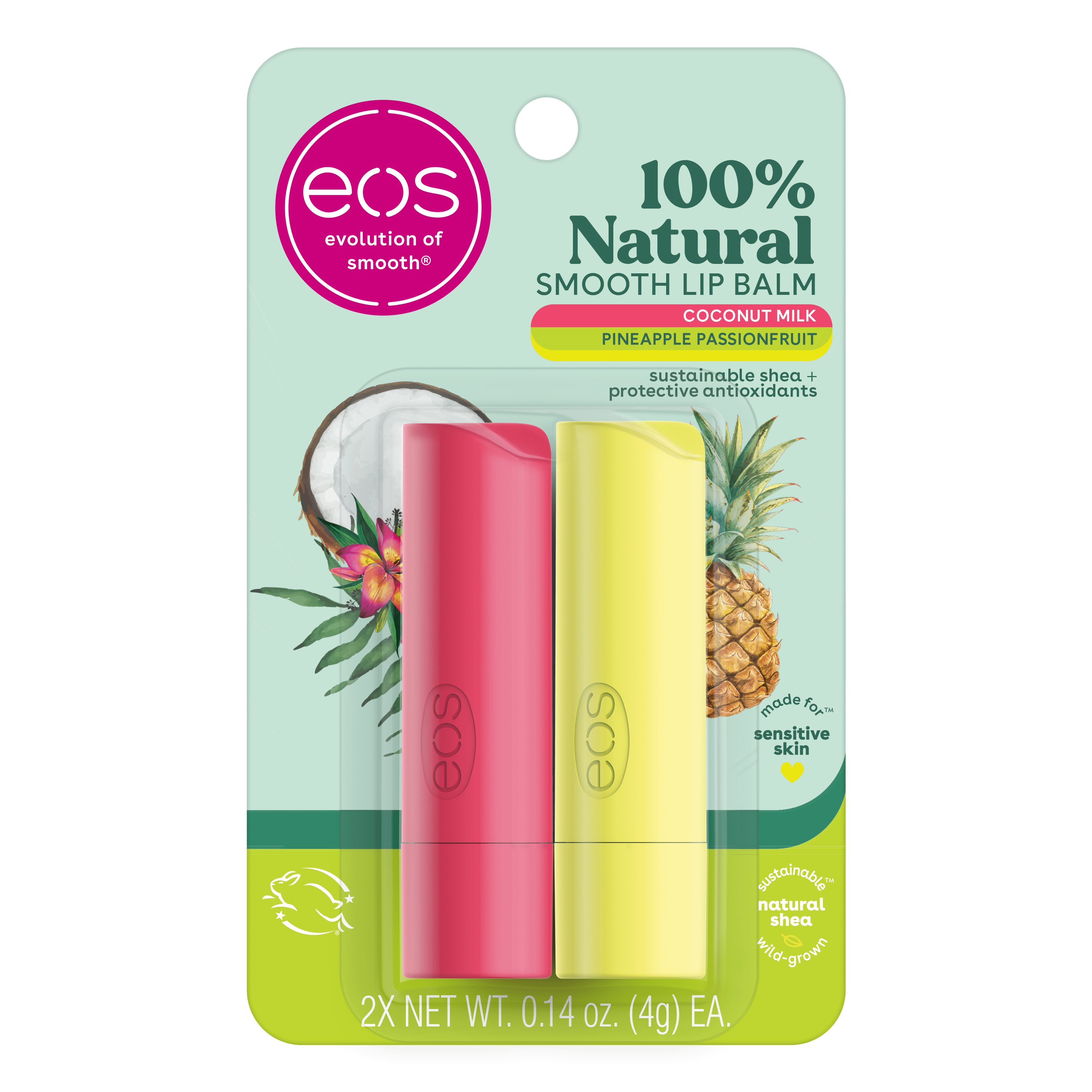 Eos 100 Natural Lip Balm Sticks Coconut Milk And Pineapple eos-100-natural-lip-balm-sticks-coconut-milk-and-pineapple
