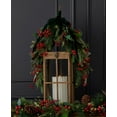 thumbnail image 4 of 30 inch Magnolia Leaf, Eucalyptus, and Red Berry Mantel Swag, Pre-Lit with LED Fairy Lights, Artificial Christmas Indoor Home Décor, Battery-Operated - by Seasonal LLC, 4 of 4