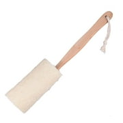 Natural Loofah Bath Brush with Long Wood Handle. Exfoliator, Spa Massager