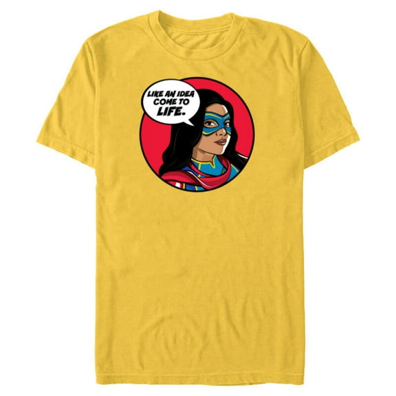 Marvel Studios Ms. Marvel Kamala Khan Idea Come to Life - Short Sleeve Blended T-Shirt for Adults - Customized-Yellow