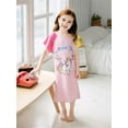 thumbnail image 4 of WIBACKER Girls Nightgowns 3-12 Years Milk Silk Short Sleeves Nightdress Kids Nightie Dress Sleepwear Pajamas for Little Girls, 4 of 10