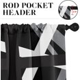 thumbnail image 3 of Red Geometric Kitchen Window Curtains Valance and Tier Set 36 Inch Black Grey White Modern Rod Pocket Short Tier Curtain, Abstract Small Drapes for Kitchen Decor, 3 of 6