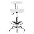 thumbnail image 3 of Vibrant White and Chrome Drafting Stool with Tractor Seat, 3 of 9