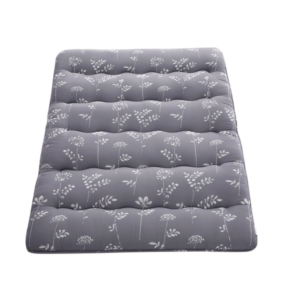 Garvee Japanese Floor Mattress, Foldable Thick Futon Mattress, Roll Up Tatami Mat, Portable Camping Sleeping Mat, Floor Lounger Bed for Guest Room, Dormitory, Full Size, Grey