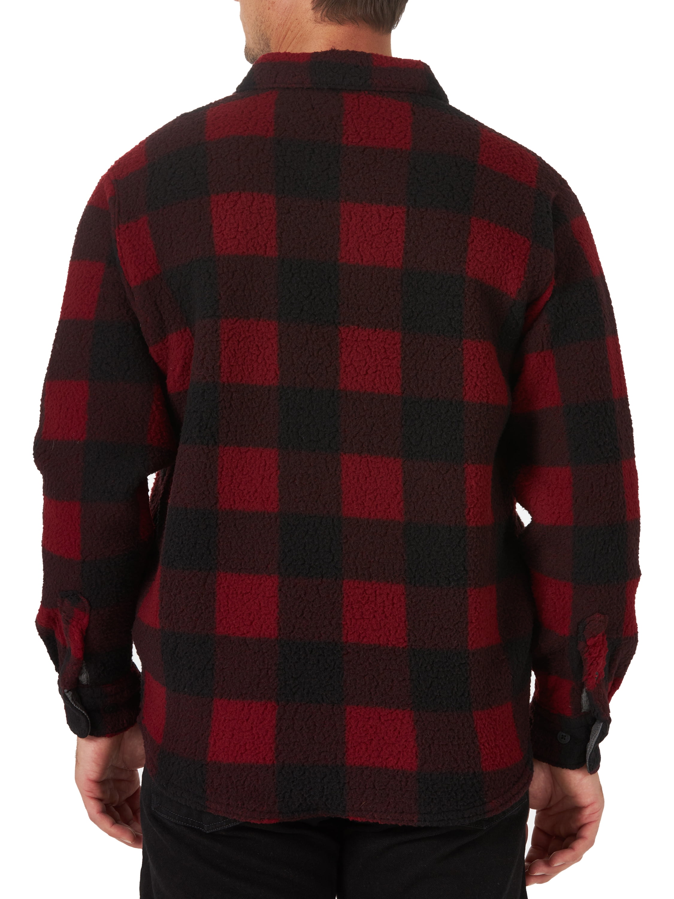 Wrangler Men's Long Sleeve Wooly Fleece Shirt Jacket - Walmart.com
