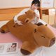 thumbnail image 5 of 60-100 muñecos de peluche de carpincho tumbado gigante alfombra de piso de alta calidad animal marrón carpincho alfombra de felpa decoración del hogar regalo para niños niñas, 5 of 5