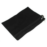 Angle View: Office Stationery Black Nylon Net Print A4 Paper Document Zipper Bag