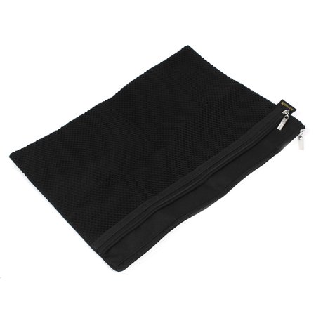 Office Stationery Black Nylon Net Print A4 Paper Document Zipper Bag