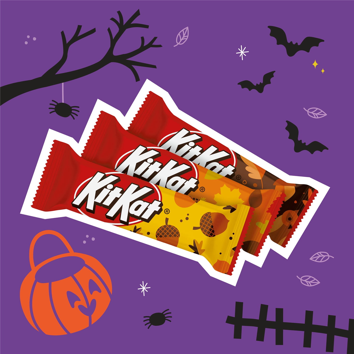 (4 pack) KIT KAT® Miniatures Milk Chocolate Wafer, Halloween Candy Bag, 10 oz