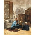 thumbnail image 2 of Ludwig Deutsch 20x24 Black Ornate Framed Double Matted Museum Art Print Titled: The Lesson (1901), 2 of 5