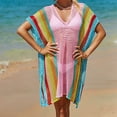 thumbnail image 6 of LYXSSBYX Plus Size Swimwear Cover up Women's Fashion Round Neck Long Sleeve Loose Hollowed out Beach Swimsuit Blouse, 6 of 9