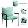 thumbnail image 4 of MERITLIFE Modern Accent Chair,Linen Fabric Armchairs with Metal Frame,Solid Wood Armrest, Foam Upholstery and Cotton Cushion,Blue, 4 of 12