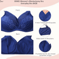 thumbnail image 5 of BIMEI Mastectomy Bra with Pockets for Breast Prosthesis Women Everyday Lace Bra 8428,Dark Blue,38C, 5 of 8