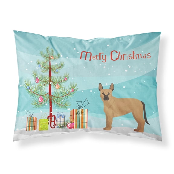 Tan German Shepherd Mastiff Mix Christmas Tree Fabric Standard Pillowcase