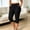 Black-01, variant on Nugftut Womens Plus Size Capris Solid Color Capri Leggings High Waisted Pants with Pockets