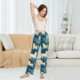 thumbnail image 4 of Dailycode Women's Pajama Pants Wide Leg Lounge Pj Bottoms With Pockets Cartoon Cats and Starry Sky, 4 of 7