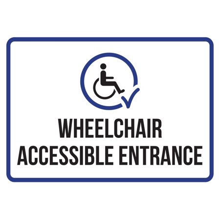 Wells Signed Photo Wheelchair Accessible Entrance Disability Business Commercial Safety Warning Small Sign, 7.5x10.5 Inch ()
