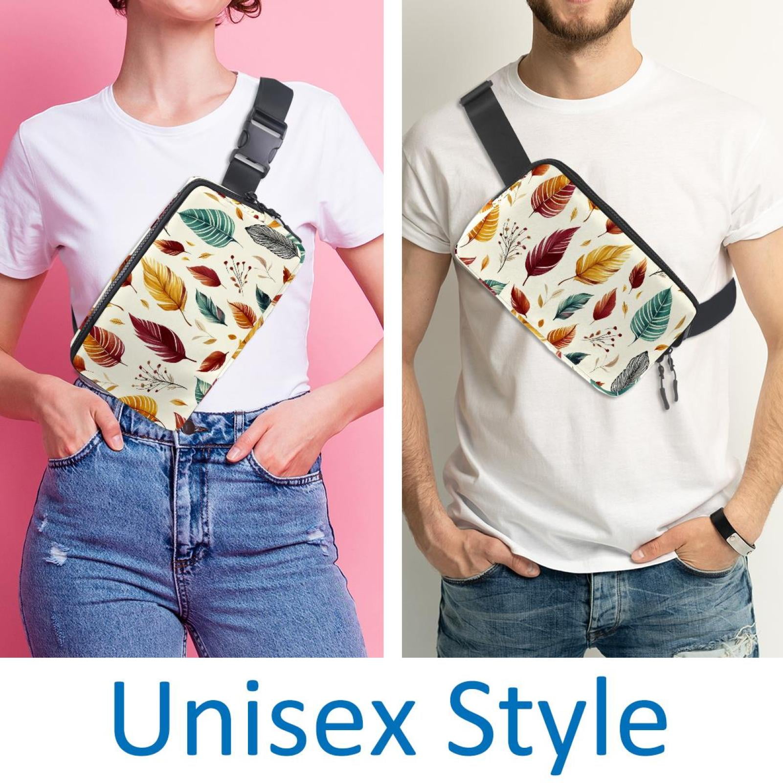 Thanksgiving leaves Adjustable Lightweight Waist Bag Crossbody Fanny Pack with Extension Strap for Men and Women