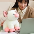 thumbnail image 4 of Fluffy Cute Pig Plush Toy 8in Soft Cartoon Pig Stuffed Farm Animal Doll Pillow Creative Birthday Gift, 4 of 8