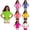 Green+Yellow, variant on Girls Mix and Match Rash Guard Swimsuit Set, Short Sleeve Swimsuit and Beach Shorts for Boys and Girls XS-XL