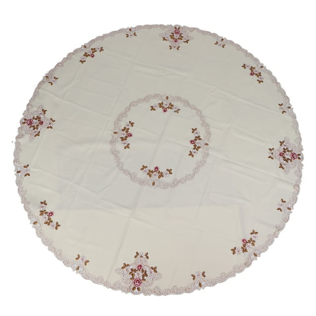 Cubierta de mesa, mantel redondo de flores florales rojas, mantel de comedor, compacto y ligero Jadeshay A