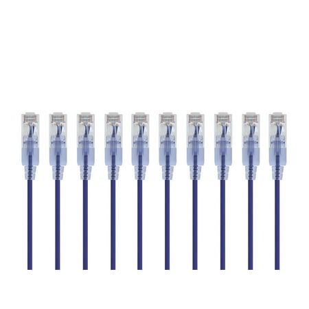 UPC: 0889028069516 | Monoprice SlimRun Cat6A Ethernet Patch Cable – Network Internet Cord – RJ45  Stranded  UTP  Pure Bare Copper Wire  30AWG  2ft  Purple  10-Pack