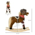 thumbnail image 6 of Qaba Baby Rocking Horse,Large Riding Horse,Plush Animal Rocker with Realistic Sound,Saddle,Toy for Boy Girl Ages 3-8 Years Old,Brown,Brown Plush Toys Kids Bikes Riding Toys, 6 of 9