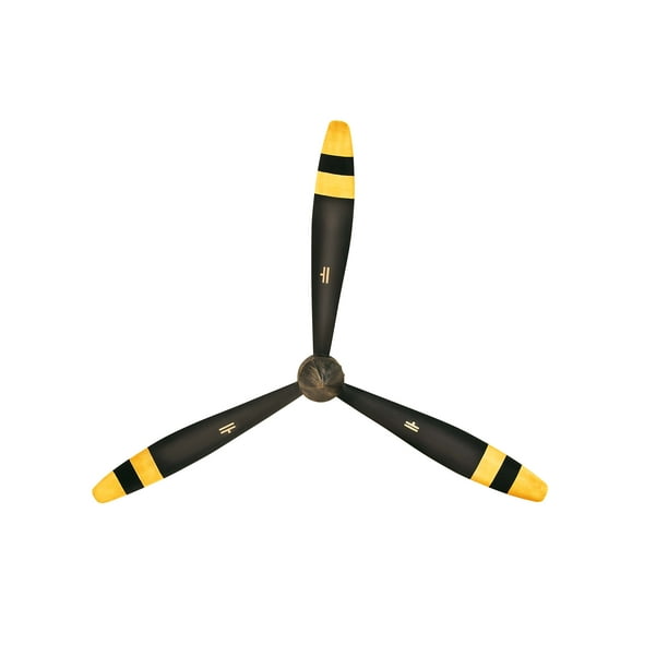 Decmode Modern Metal Airplane Propeller Wall Decor Black