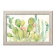 thumbnail image 2 of Gango Home Decor Lovely Watercolor-Style Desert Cactus Print; One 18x12in Art Print in Distressed White Frame, 2 of 4