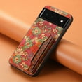 thumbnail image 5 of for Google Pixel 6a Luxury Premium PU Leather + TPU Case with 3 Card Slots, Kickstand Back Case Floral Pattern Skin-Friendly Shock-resistance Cover for Google Pixel 6a, Summer, 5 of 6