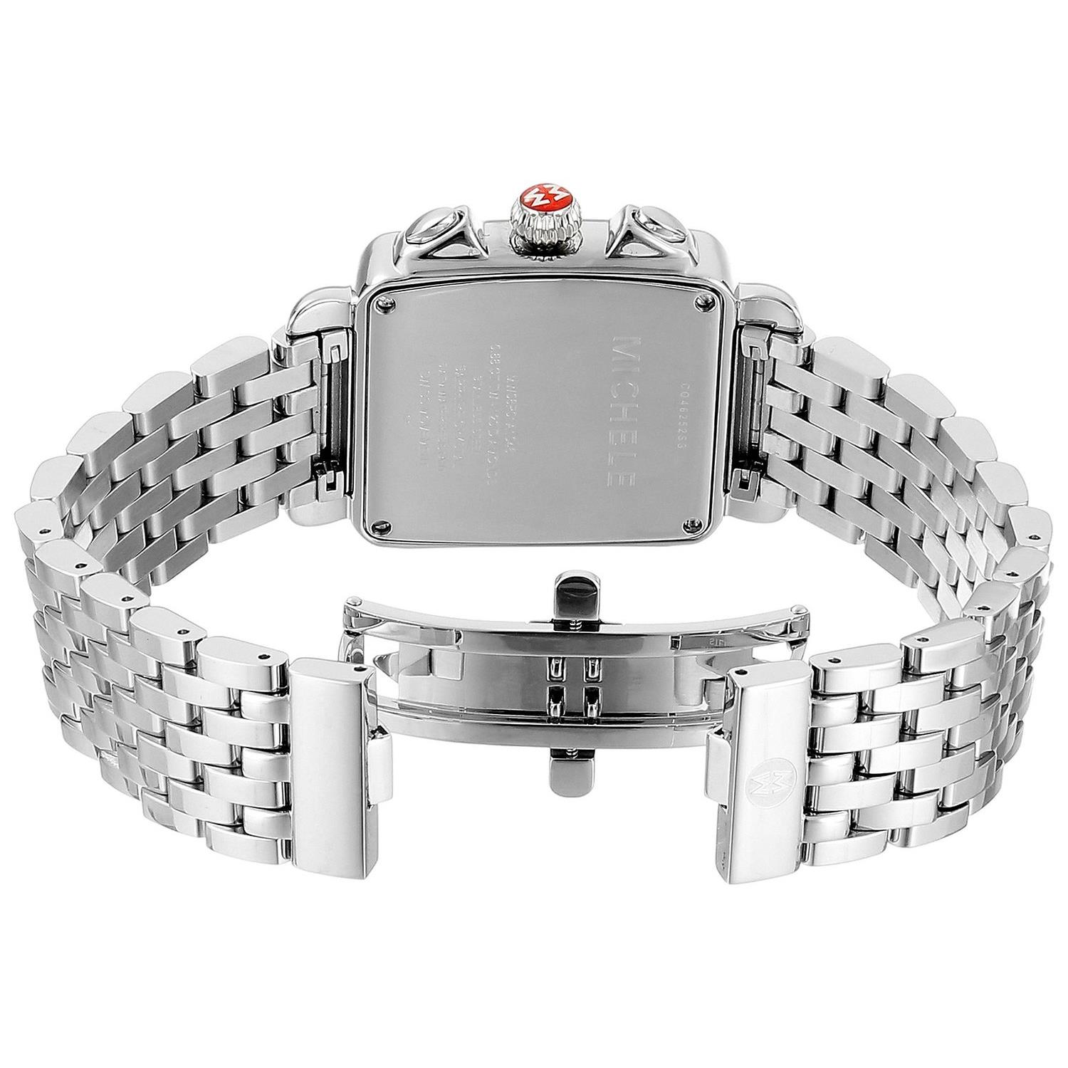 Michele Deco MWW06P000099 33mm Silver Steel Bracelet & Case Synthetic Sapphire Women's Watch