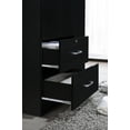 thumbnail image 6 of Hodedah 3-Door 36 in. Wide Armoire with 2-Drawers, Clothing Rod and 3-Shelves in Black, 6 of 9