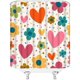 thumbnail image 3 of Cortina de ducha para el Día de San Valentín, diseño de corazón rosa, flores y lunares, estilo bohemio, amor dulce, pareja romántica, mujer y niña, extra larga, para baño y hogar, con ganchos, 188 cm, 3 of 6