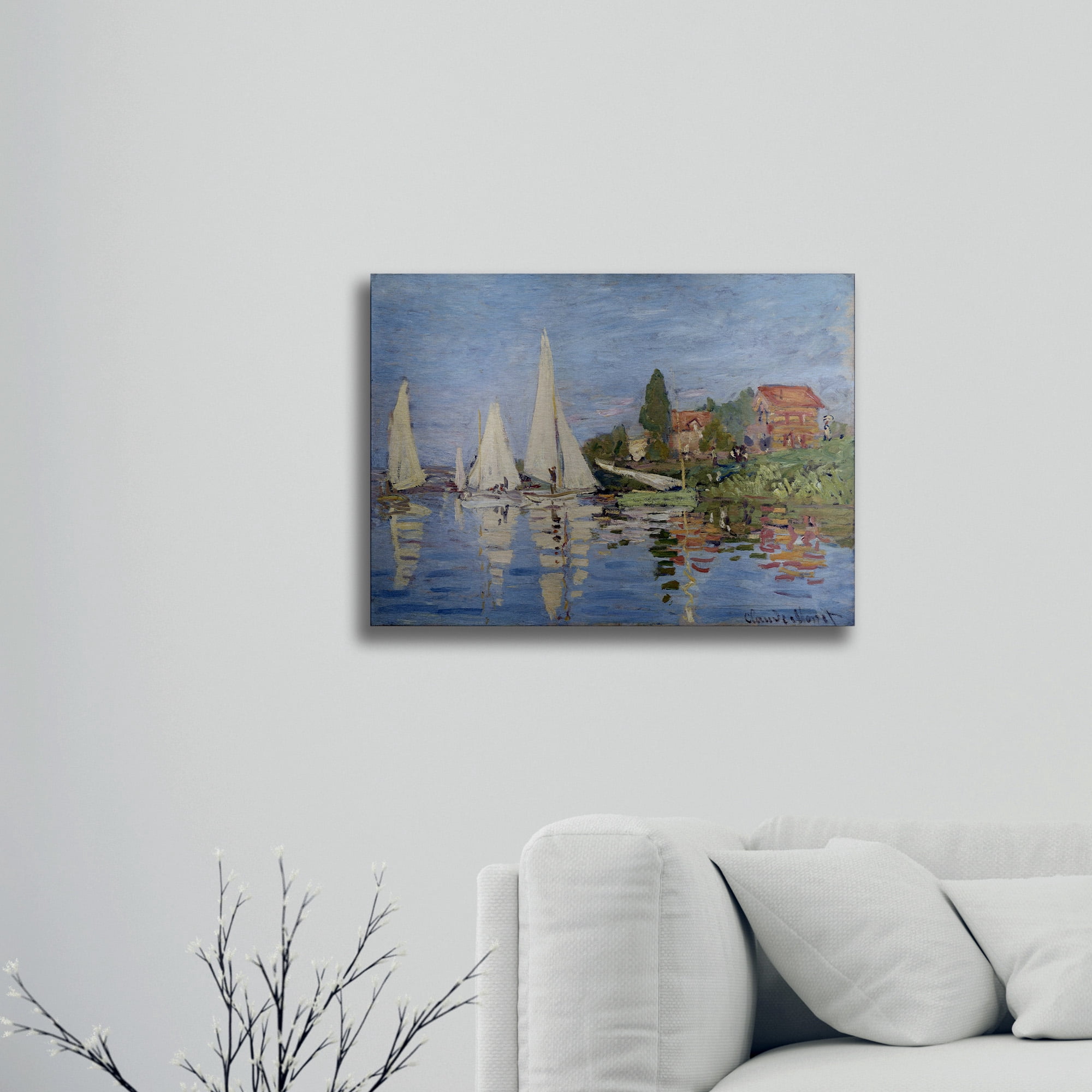 Trademark Fine Art 'Regatta at Argenteuil' Brushed Aluminum Wall Art Art by Claude Monet