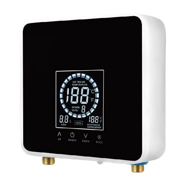 Instant Water Heater Wall Mounted Electric Water Heater Bathroom Kitchen LCD Temperature Display With Remote Control ,Security Protection Design