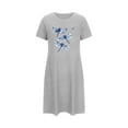 thumbnail image 5 of Aobny Loungewear Womans Nightgowns Gray Short Short Sleeve Crew Neck Dragonfly Sleep Dress Nightshirts for Woman Casual, 5 of 7
