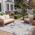 thumbnail image 3 of SAFAVIEH Courtyard Keelan Botanical Indoor/Outdoor Area Rug, Grey/Navy, 6'7" x 6'7" Square, 3 of 10