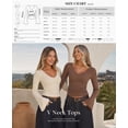 thumbnail image 6 of PRETTYGARDEN Women Fall Long Bell Sleeve Shirts Ribbed V Neck Fitted Ruched Trendy Y2K Going Out Tee Tops Summer Clothes, 6 of 10