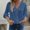 Blue, variant on Womens Waffle Knit V Neck Button Down Shirts Long Sleeve Casual Lightweight Shacket Dressy Work Blouses Tops with Pocket