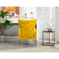 thumbnail image 2 of Velvet Accent Chair, Modern Upholstered Armchair with Arms and High Back, Comfy Leisure Single Sofa Chair with Golden Metal Legs for Living Room Bedroom, Yellow, 2 of 7
